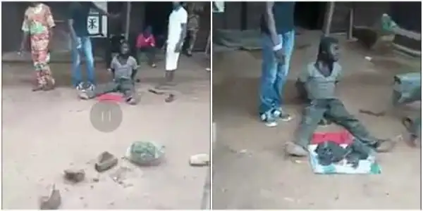 Man Caught With Roasted Human Parts In Ogun State (Photos)